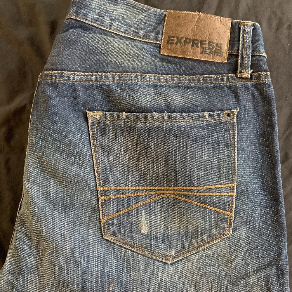 Mens Express Rocco Slim Skinny Distressed Jeans